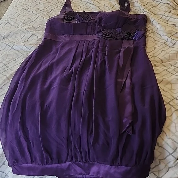 Sue Wong purple silk cocktail dress - Picture 2 of 8